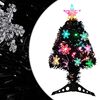 vidaXL juletr&aelig; med LED-snefnug 64 cm fiberoptik sort