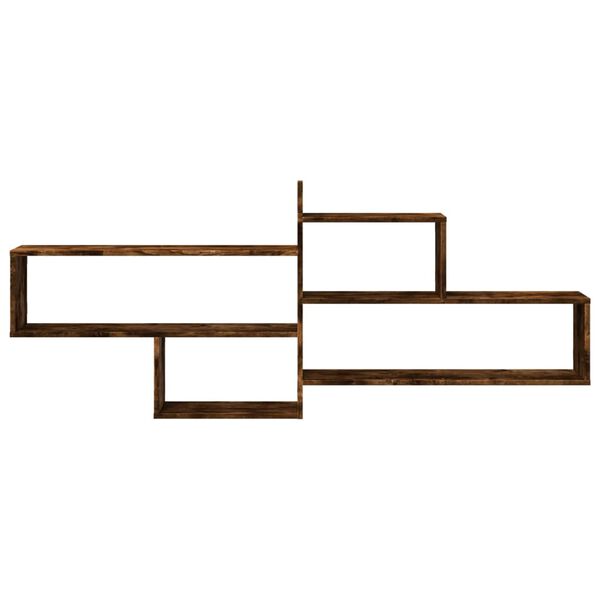 vidaXL væghylde 167,5x18x68 cm konstrueret træ røget egetræsfinish