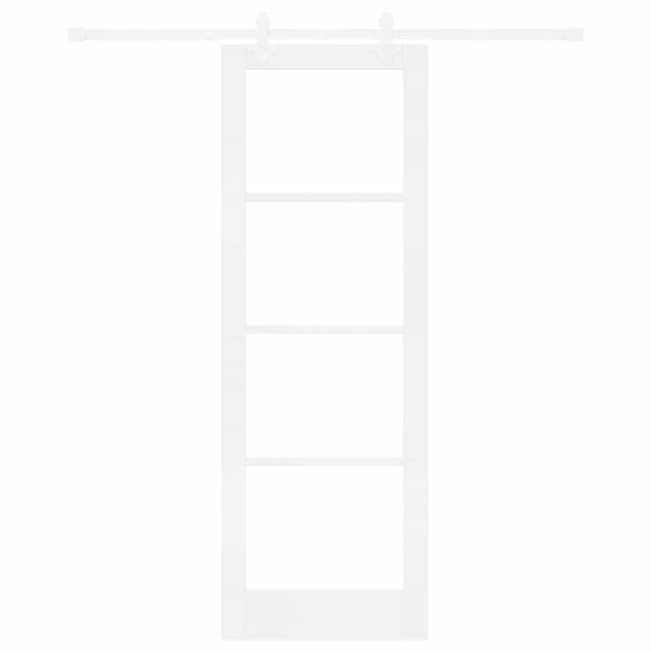 vidaXL Skyded&oslash;r Hvid 73,5 x 211 cm Massivt fyrretr&aelig; og glas