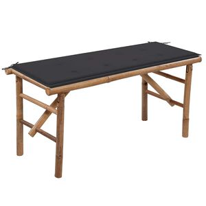 vidaXL foldbar haveb&aelig;nk med hynde 118 cm bambus