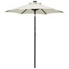 vidaXL parasol med LED-lys 200x211 cm aluminium sandfarvet