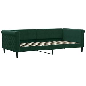 vidaXL daybed 90x200 cm velour m&oslash;rkegr&oslash;n