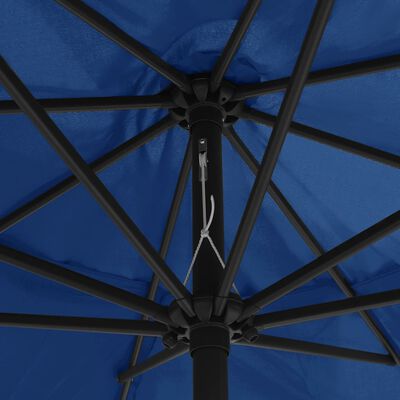 vidaXL udendørsparasol med metalstang 400 cm azurblå