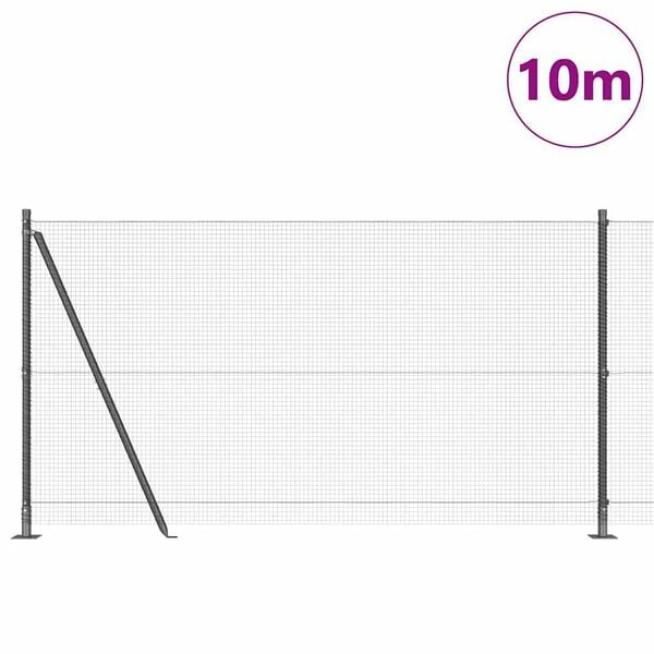 vidaXL Hegnspæl Grå 10 x 1,2 m (16 x 16 mm net) Stål og PVC