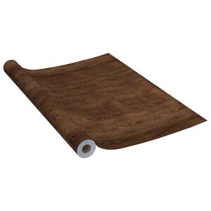 vidaXL selvkl&aelig;bende folie til m&oslash;bler 500x90 cm PVC m&oslash;rk eg