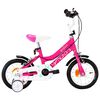 vidaXL b&oslash;rnecykel 12 tommer sort og pink