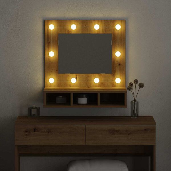 vidaXL Spejlskab Artisan Egetr&aelig; 60 x 31,5 x 62 cm Konstrueret tr&aelig;