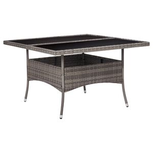 vidaXL udend&oslash;rs spisebord polyrattan og glas gr&aring;