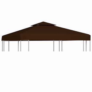vidaXL pavillontopd&aelig;kke 2 niveauer 3x3 m 310 g/m&sup2; brun