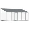 vidaXL hundeg&aring;rd med tag og l&aring;ger 4x2x2 m galvaniseret st&aring;l gr&aring;