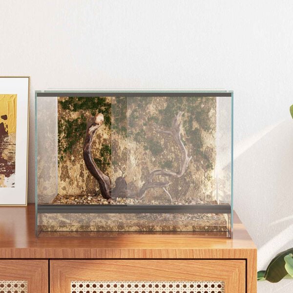 vidaXL Krybdyr og amfibiehabitater Hvid 40 x 30 x 30 cm Glas