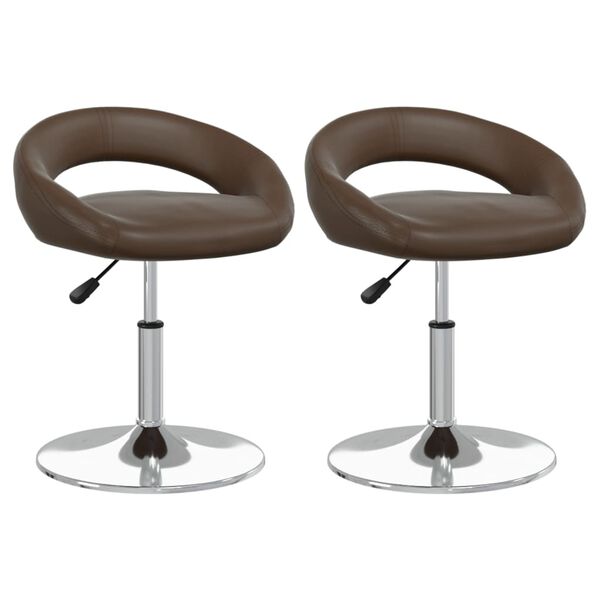 vidaXL drejelige spisebordsstole 2 stk. kunstl&aelig;der brun