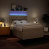 vidaXL kontinentalseng med madras 140x190 cm stof cremefarvet