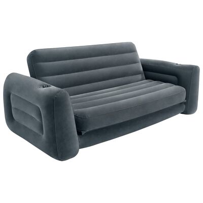 Intex oppustelig stol med udtræk 203x231x66 cm mørkegrå