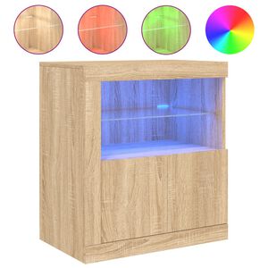 vidaXL sk&aelig;nk med LED-lys 60,5x37x67 cm sonoma-eg