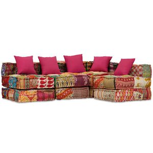 vidaXL 4-personers modulpuf stof patchwork