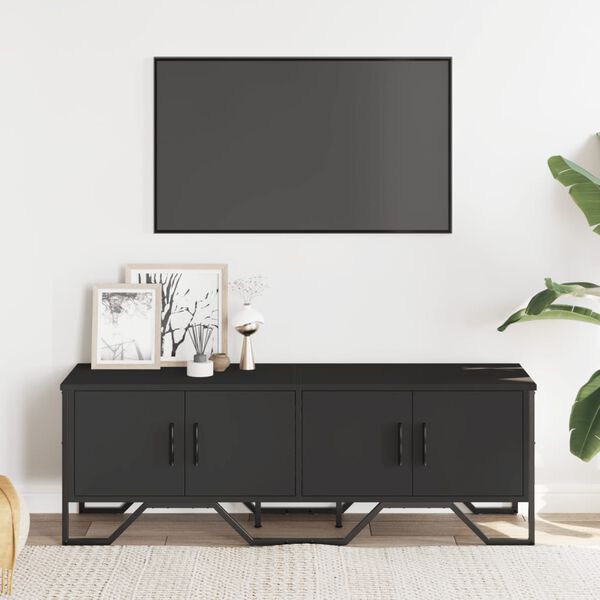 vidaXL tv-bord 122x34x41 cm konstrueret tr&aelig; sort