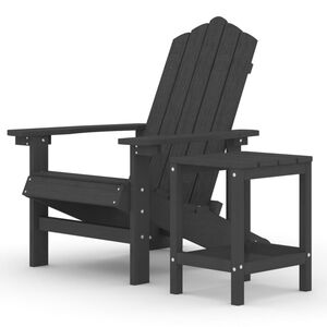 vidaXL Adirondack-stol med bord HDPE antracitgr&aring;