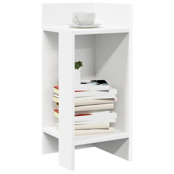 vidaXL Sideborde 2 stk med reol hvid 25,5x27x60 cm
