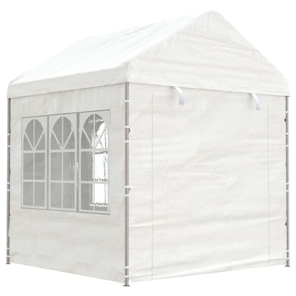 vidaXL pavillon med tag 4,46x2,28x2,69 m polyethylen hvid