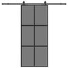 vidaXL skyded&oslash;r med hardwares&aelig;t 90x205 cm h&aelig;rdet glas sort