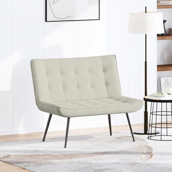 vidaXL b&aelig;nk 110x74x84 cm velour cremefarvet