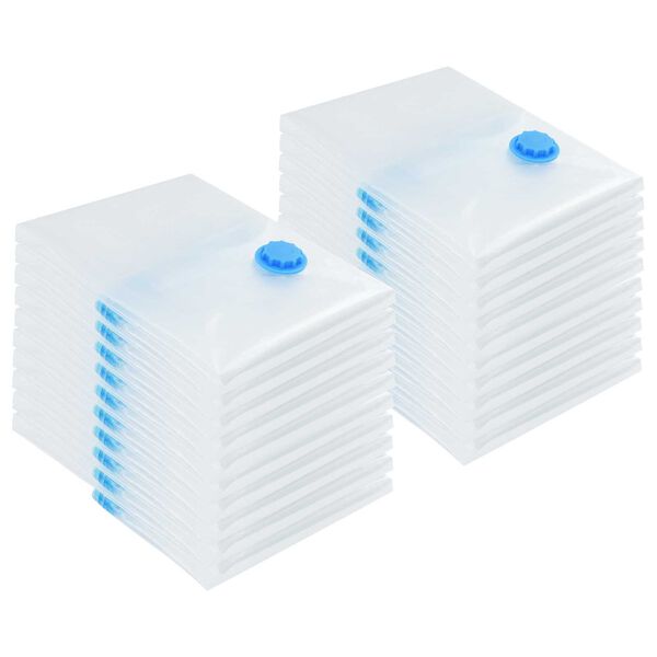 vidaXL Opbevaringsposer 20 pcs Gennemsigtig og blå 70 x 50 cm