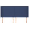 vidaXL sengegavl med kanter 203x16x118/128 cm stof bl&aring;