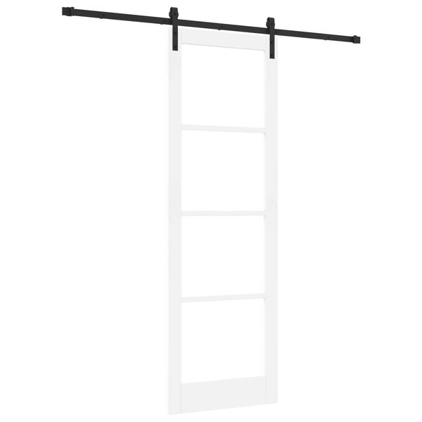 vidaXL Skydedør ORKDAL Hvid 78 x 232 cm Massivt fyrretræ og glas