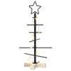 vidaXL Metal juletr&aelig; KUOPIO 60 cm Varm hvid St&aring;l Sort