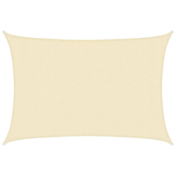 vidaXL solsejl 3x5 m 160 g/m² HDPE cremefarvet