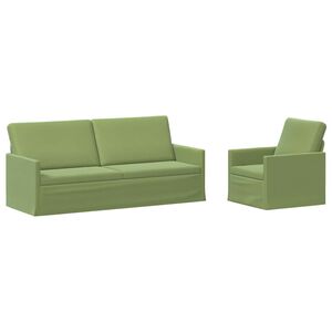 vidaXL Sofa S&aelig;t 2 pcs Lys gr&oslash;n Velour (V)