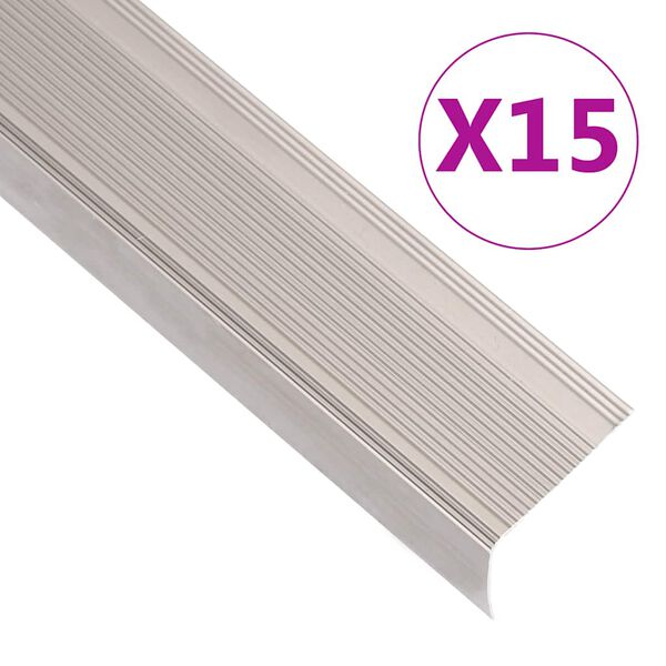 vidaXL trappelister 15 stk. L-facon 100 cm aluminium champagnefarvet