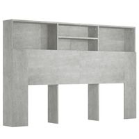 vidaXL sengegavl med opbevaring 160x19x103,5 cm betongrå