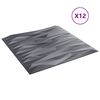 vidaXL V&aelig;gpaneler 12 pcs Sten gr&aring; 50 x 50 cm XPS Skum