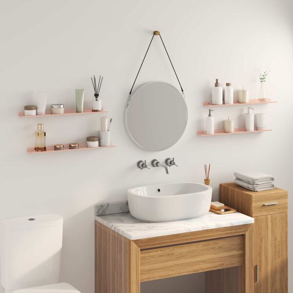 vidaXL Sv&aelig;vende hylde V&aelig;gmonteret 4 pcs Lyser&oslash;d 60 x 9 x 2,5 cm St&aring;l