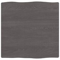 vidaXL bordplade 40x40x2 cm naturlig kant behandlet egetræ mørkebrun
