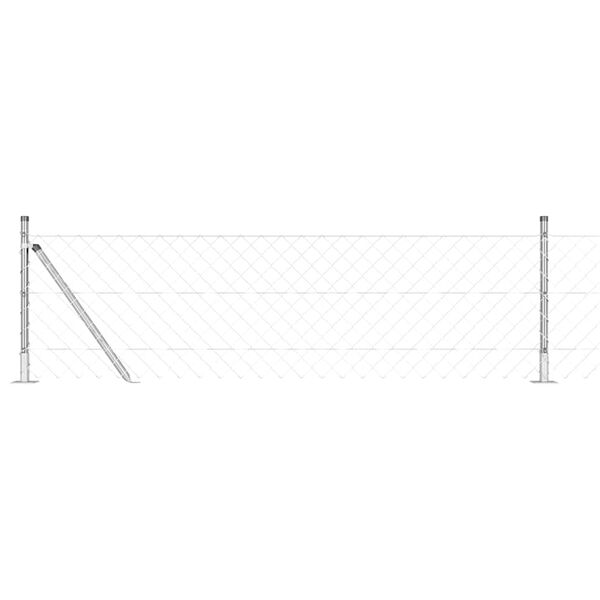 vidaXL Hegnsp&aelig;l S&oslash;lv 10 x 0,4 m (60 x 60 mm net) St&aring;l
