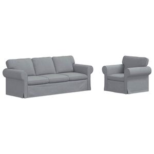 vidaXL Sofa S&aelig;t 2 pcs Lysegr&aring; 215 x 82 x 80 cm Stof