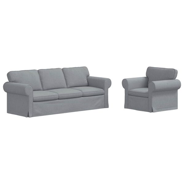 vidaXL Sofa 2 pcs Lysegr&aring; 215 x 82 x 80 cm Stof