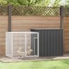 vidaXL kaninbur 200x91x100 cm galvaniseret st&aring;l antracitgr&aring;