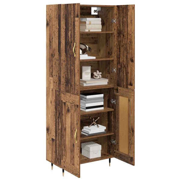 vidaXL Highboard Gammelt tr&aelig; 69,5 x 34 x 180 cm Konstrueret tr&aelig;