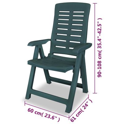 vidaXL havelænestole 4 stk. plastik grøn