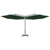 vidaXL dobbelt parasol 600 cm stålstang grøn