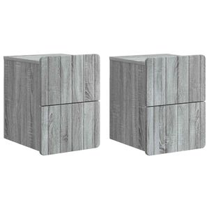 vidaXL V&aelig;gh&aelig;ngt Natbord 2 pcs Gr&aring; sonoma-eg 33 x 34,5 x 43 cm