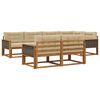 vidaXL Udend&oslash;rs sofagruppe med pude 7 pcs Naturlig og Beige