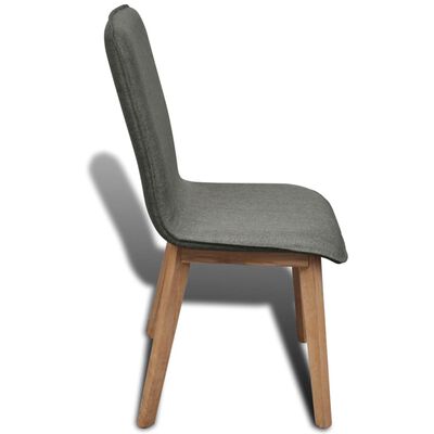 vidaXL spisebordsstole 2 stk. lysegråt stof massivt egetræ