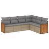 vidaXL sofas&aelig;t til haven 6 dele med hynder polyrattan beige