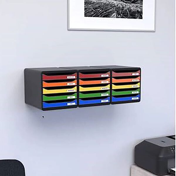 Exacompta Big-Box Plus skuffekabinet med 5 skuffer Black Office sort