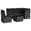 vidaXL sofas&aelig;t til haven 6 dele med hynder polyrattan sort